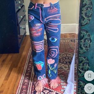 Hand Painted Unique Jeans